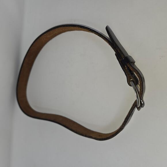 Vintage Lee Jeans Leather Children's Belt Pair Black Brown 28 Inch Slide Buckle - Picture 4 of 16